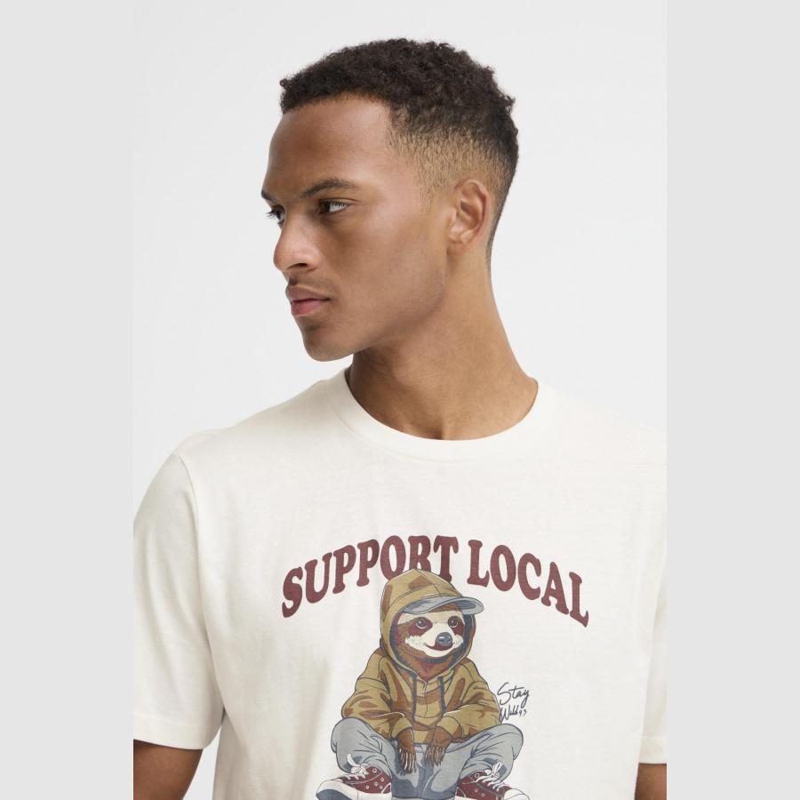 Camiseta Blend con dibujo animal con sudadera Blanco - Imagen 3