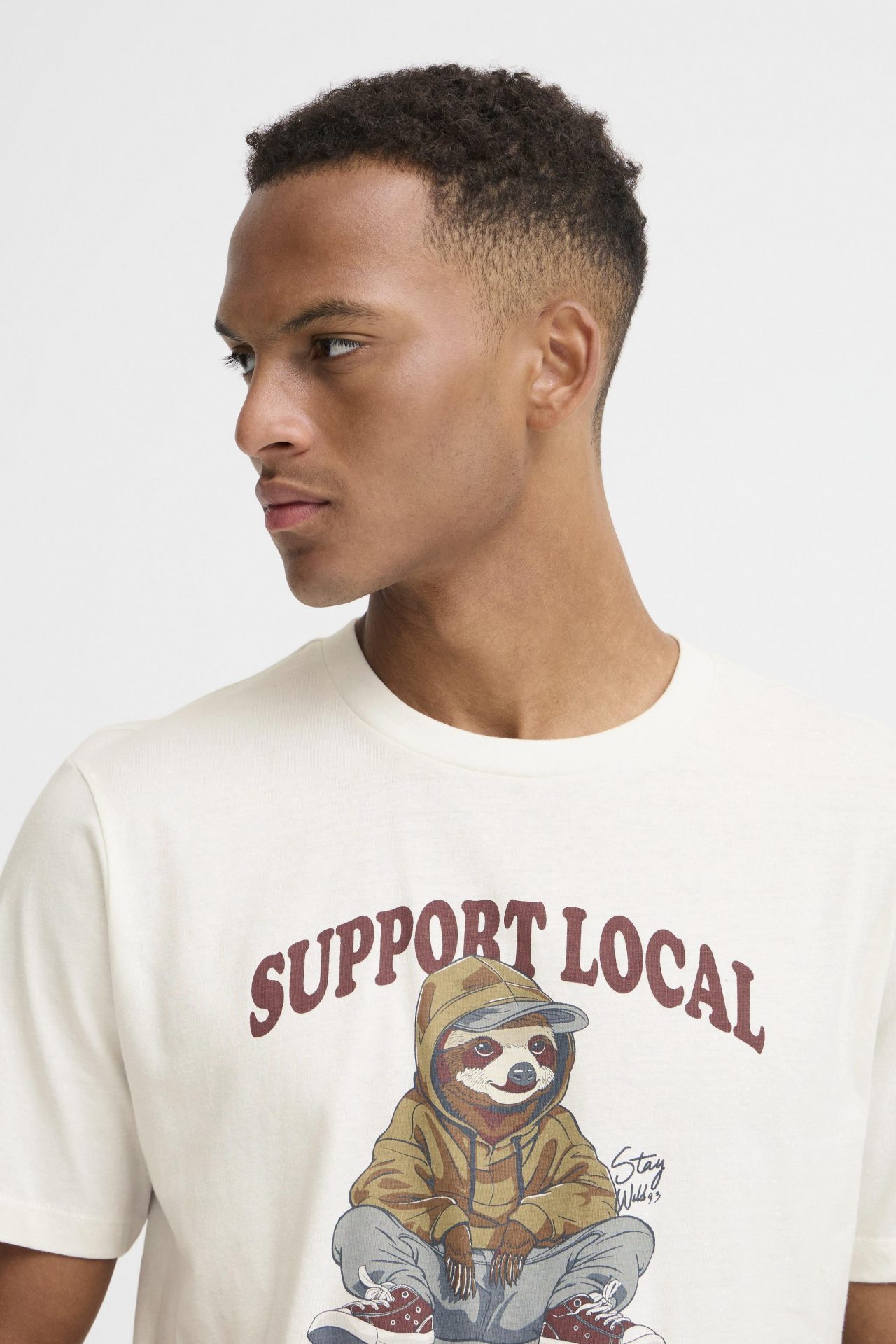Camiseta Blend con dibujo animal con sudadera Blanco - Imagen 3