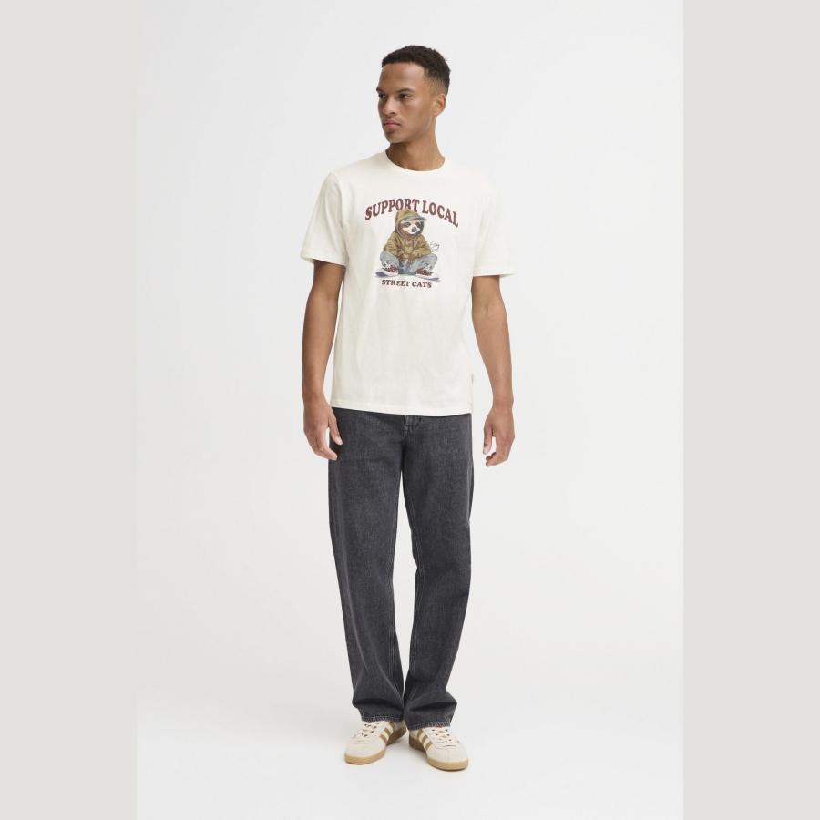 Camiseta Blend con dibujo animal con sudadera Blanco - Imagen 2