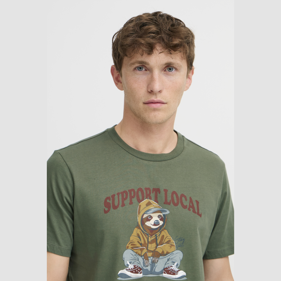 Camiseta Blend de estampado animal con sudadera Verde - Imagen 3