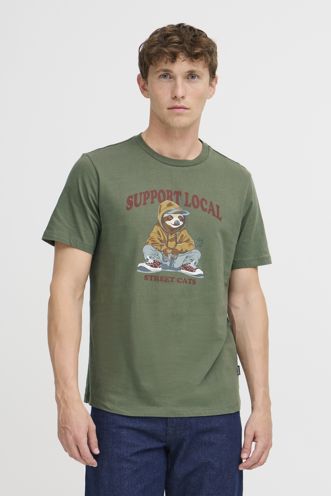 Camiseta Blend de estampado animal con sudadera Verde