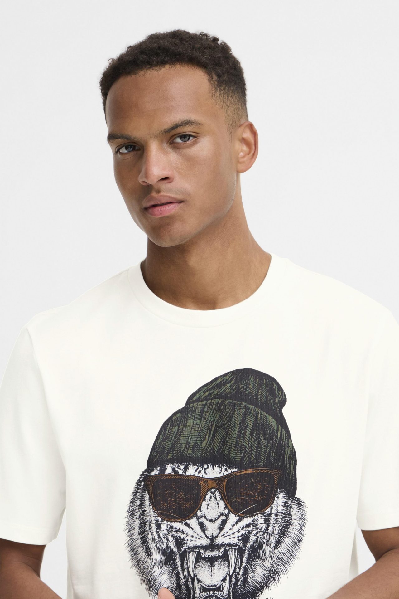 Camiseta Blend estampado animal tigre Blanco - Imagen 3