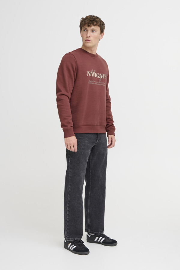 Sudadera Blend con estampado frontal Col. Vino