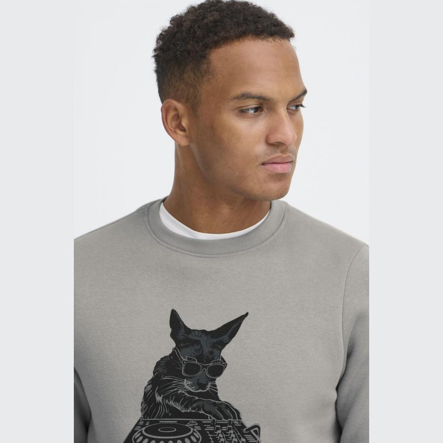 Sudadera Blend estampado gato Gris - Imagen 3