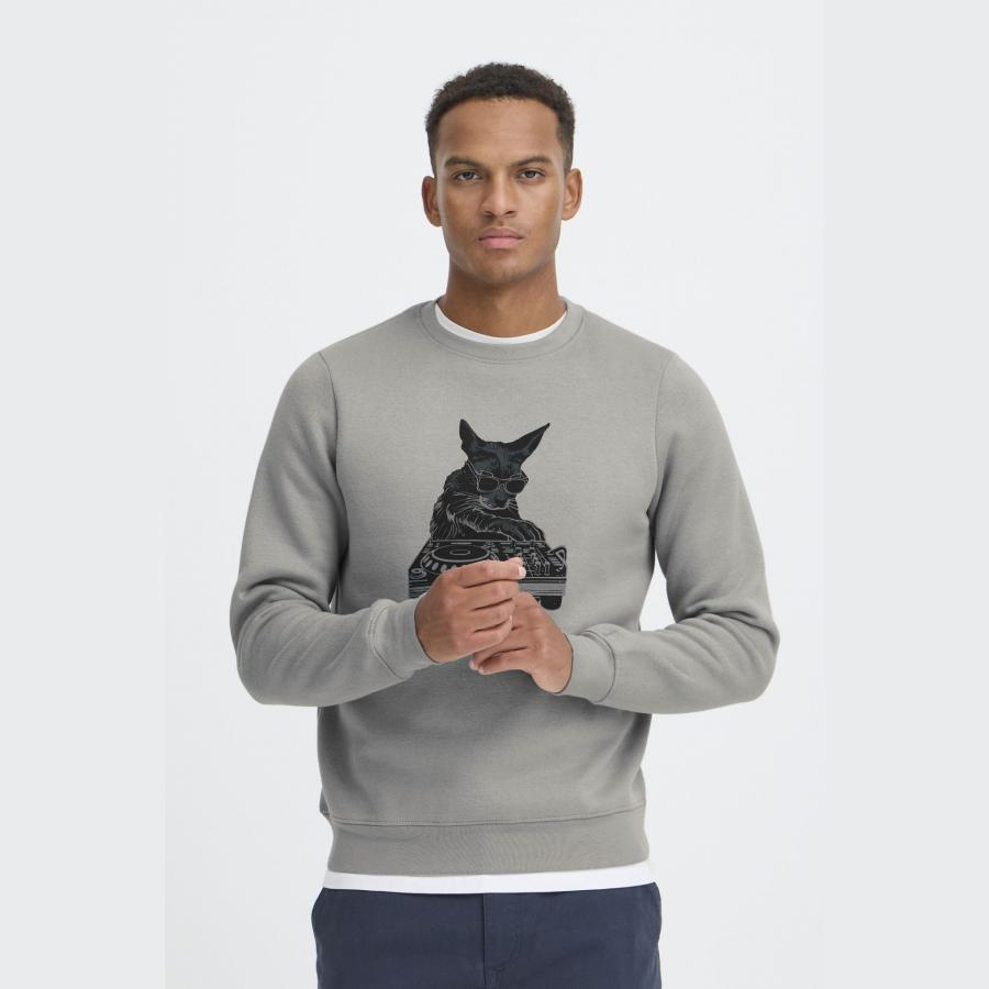 Sudadera Blend estampado gato Gris