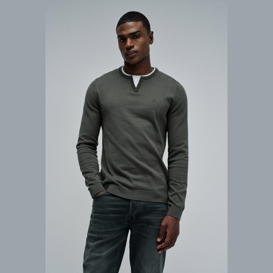 Jersey Salsa de punto fino con efecto camiseta verde