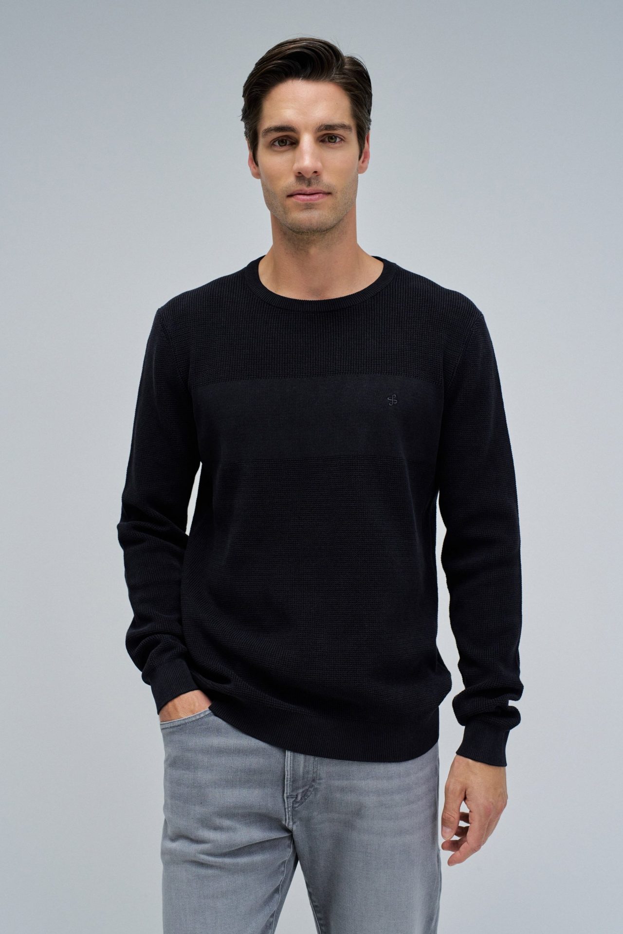 Jersey Salsa sweater regular fit con textura Col. Negro