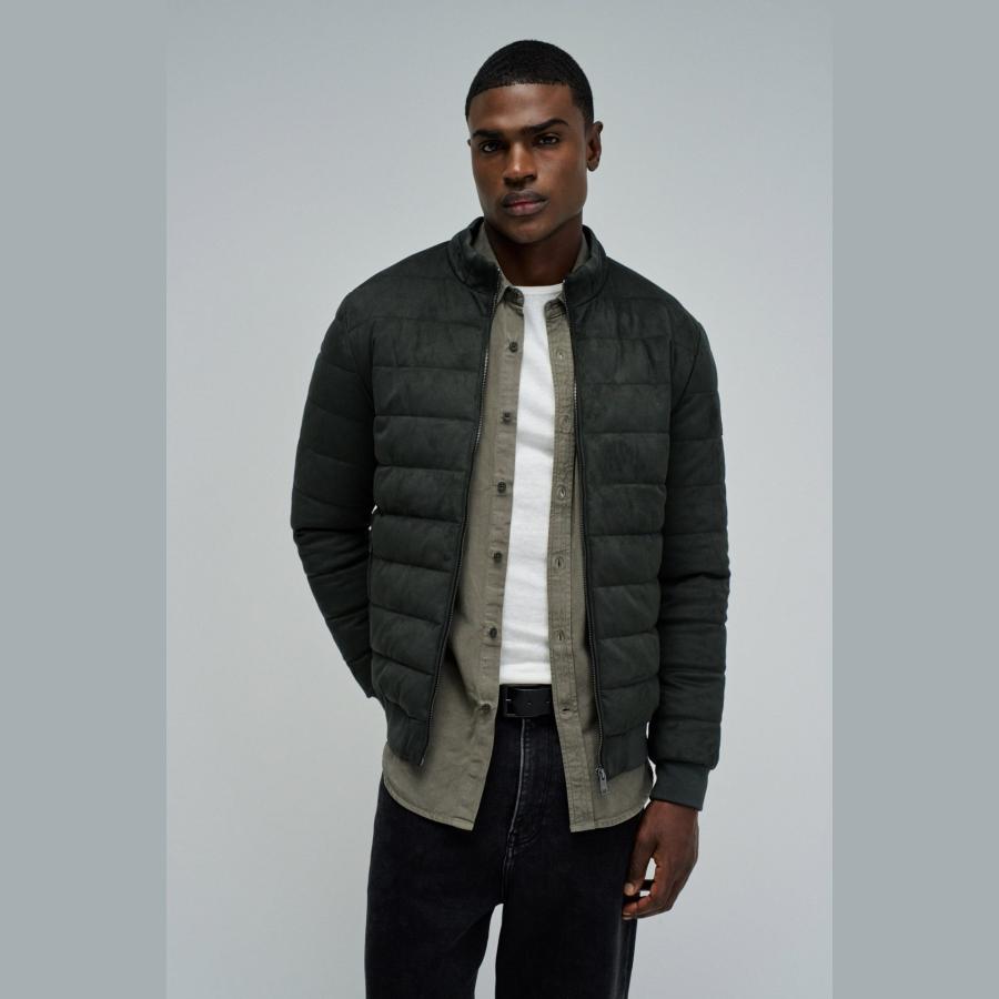 Chaqueta Salsa acolchada de ante verde