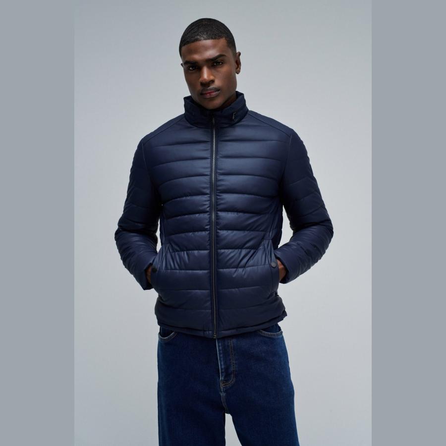 Chaqueta acolchada Salsa efecto piel Marino