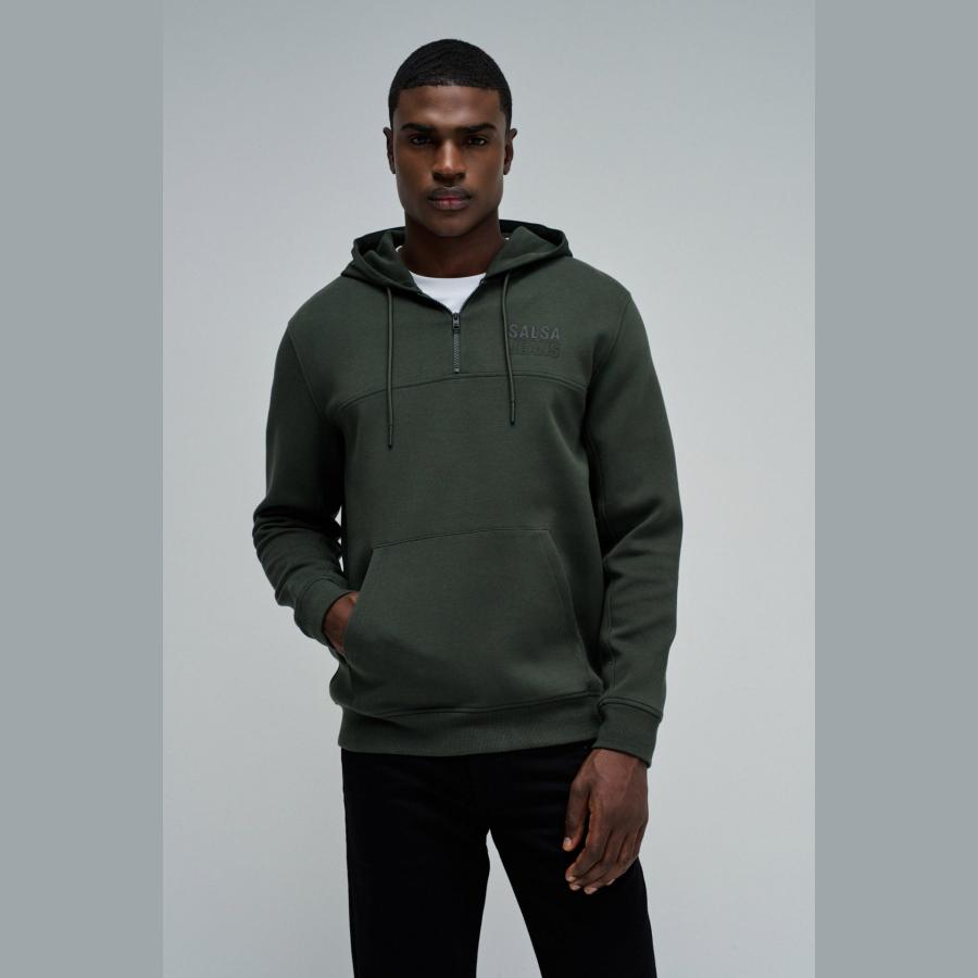 Sudadera Salsa con capucha Col. Kaki