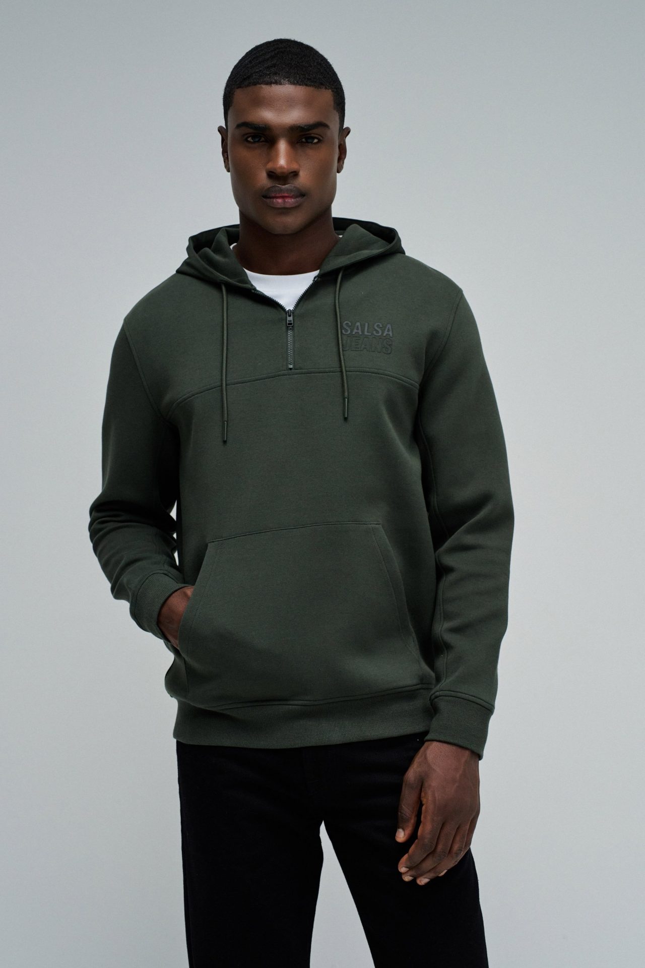 Sudadera Salsa con capucha Col. Kaki