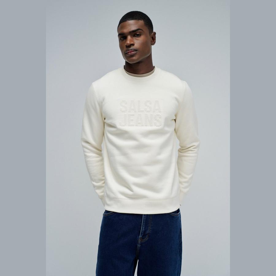 Sudadera Salsa con logo de cuello redondo Blanco
