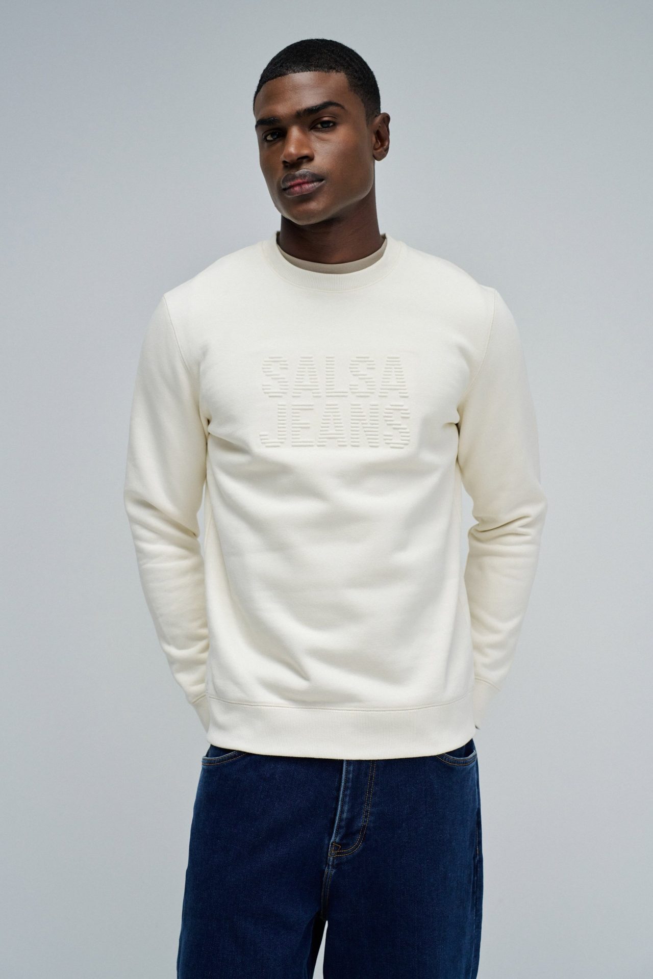 Sudadera Salsa con logo de cuello redondo Blanco