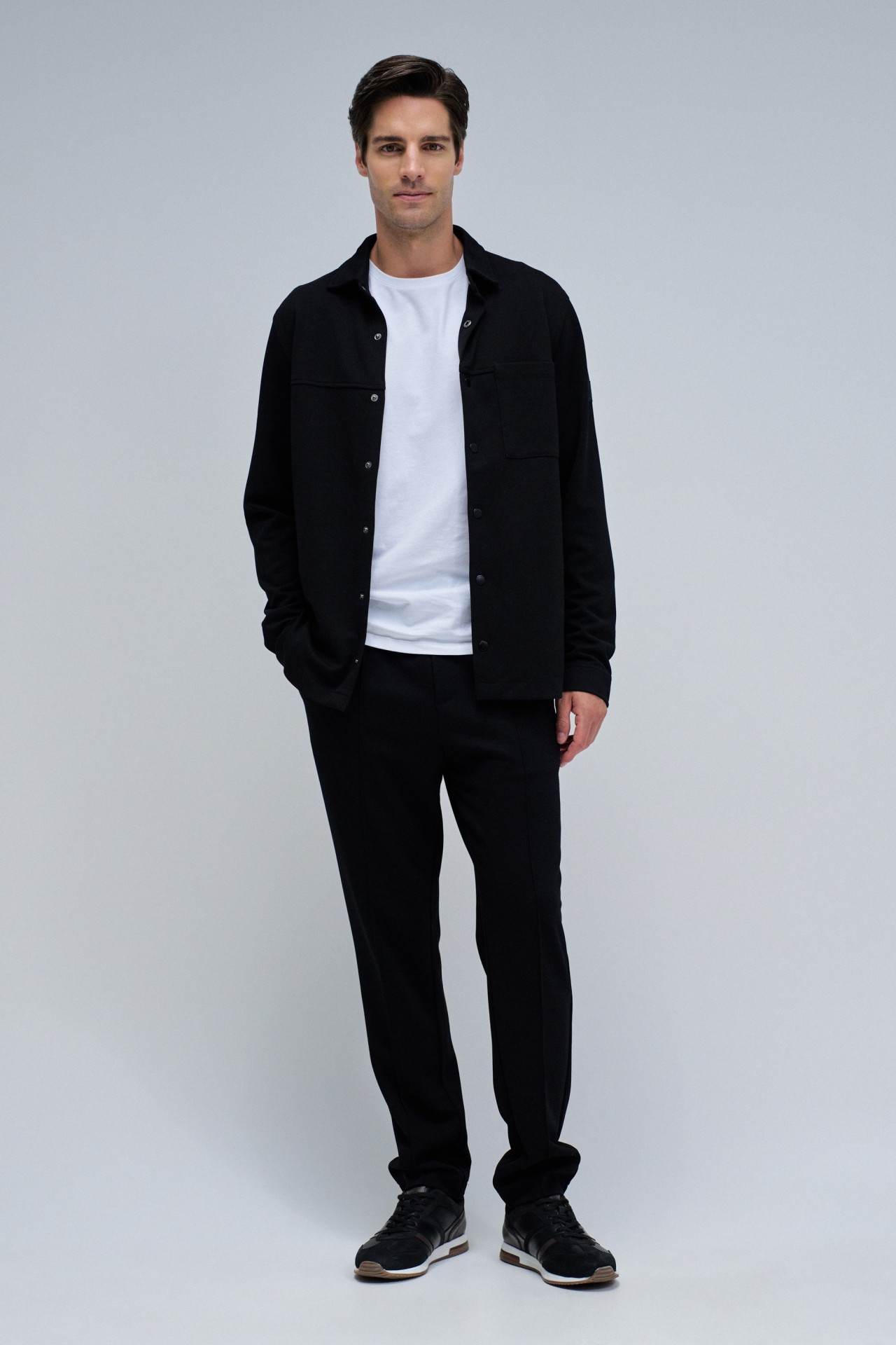 Sobrecamisa Salsa regular fit de corchetes Negro