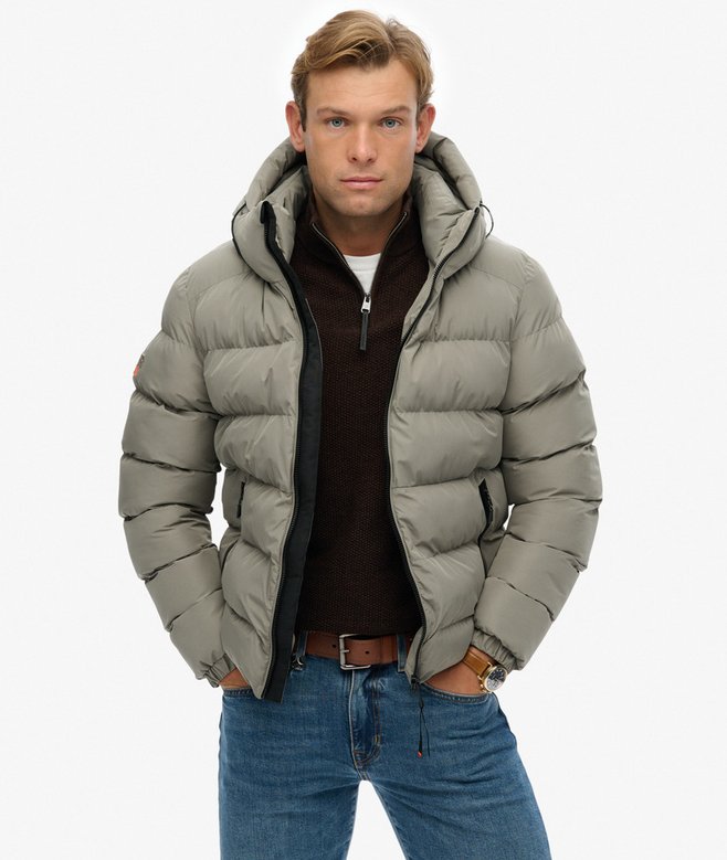 Chaqueta acolchada Superdry Hooded sports light khaki green - Imagen 3