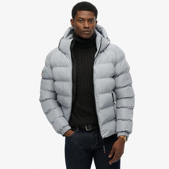 Chaqueta Superdry acolchada Hooded Sports puffer jacket washed denim