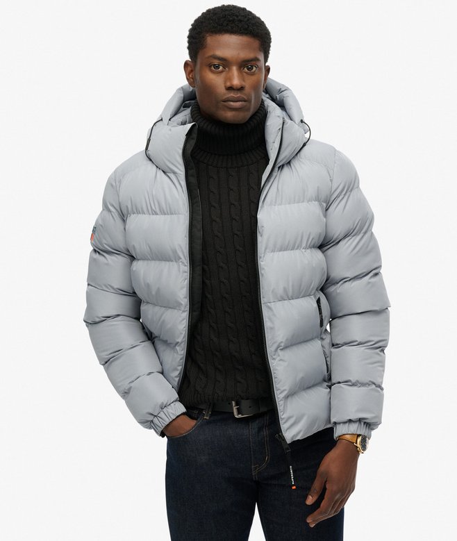 Chaqueta Superdry acolchada Hooded Sports puffer jacket washed denim
