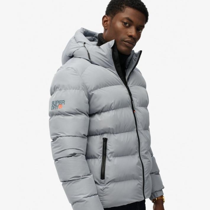 Chaqueta Superdry acolchada Hooded Sports puffer jacket washed denim - Imagen 2