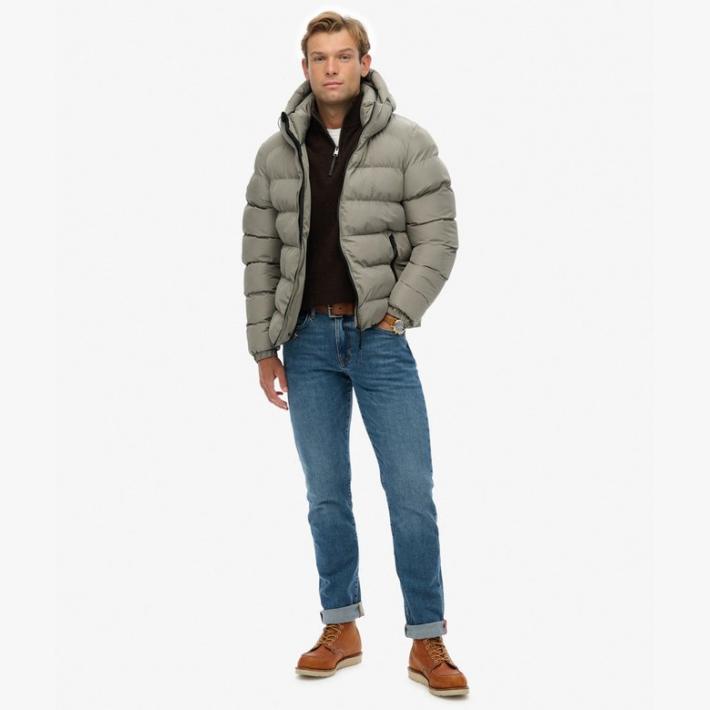 Chaqueta acolchada Superdry Hooded sports light khaki green - Imagen 2
