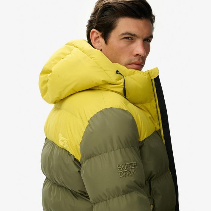 Chaqueta acolchada Superdry colourblock Col.Shooting Olive - Imagen 3