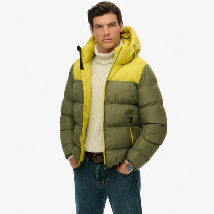 Chaqueta acolchada Superdry colourblock Col.Shooting Olive - Imagen 2