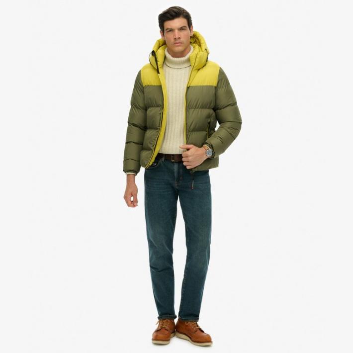 Chaqueta acolchada Superdry colourblock Col.Shooting Olive