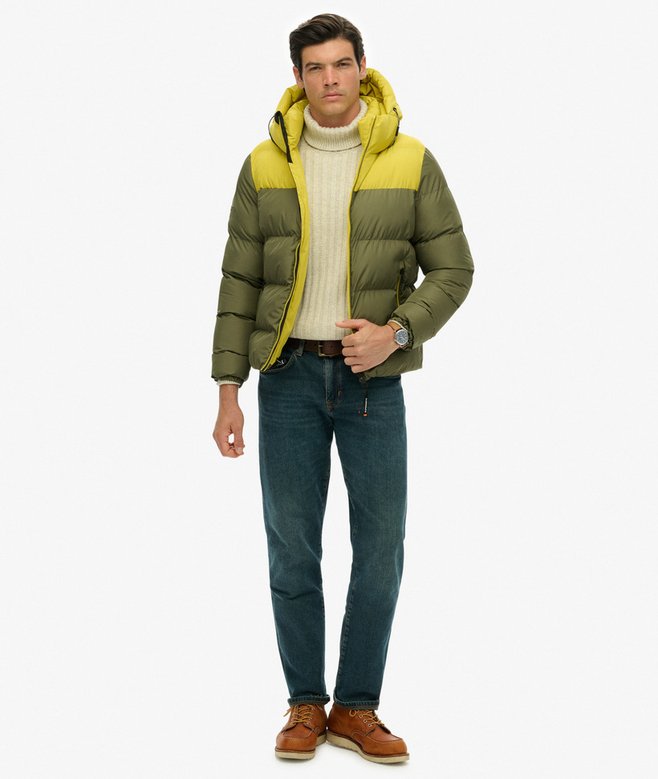Chaqueta acolchada Superdry colourblock Col.Shooting Olive