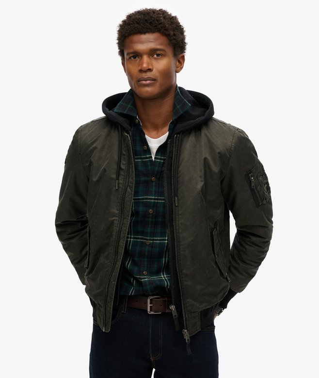 Cazadora bomber Superdry militar washed dark green