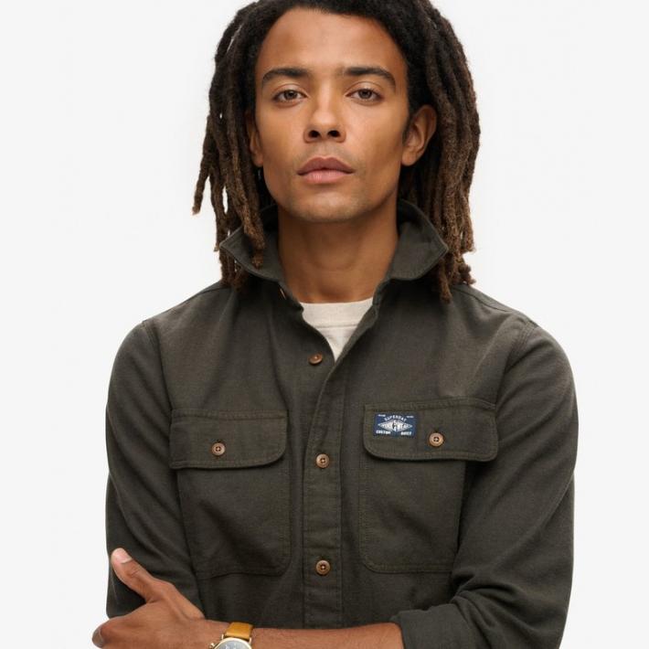 Sobrecamisa Superdry Trailsman Corte Relajado Chive Green - Imagen 2