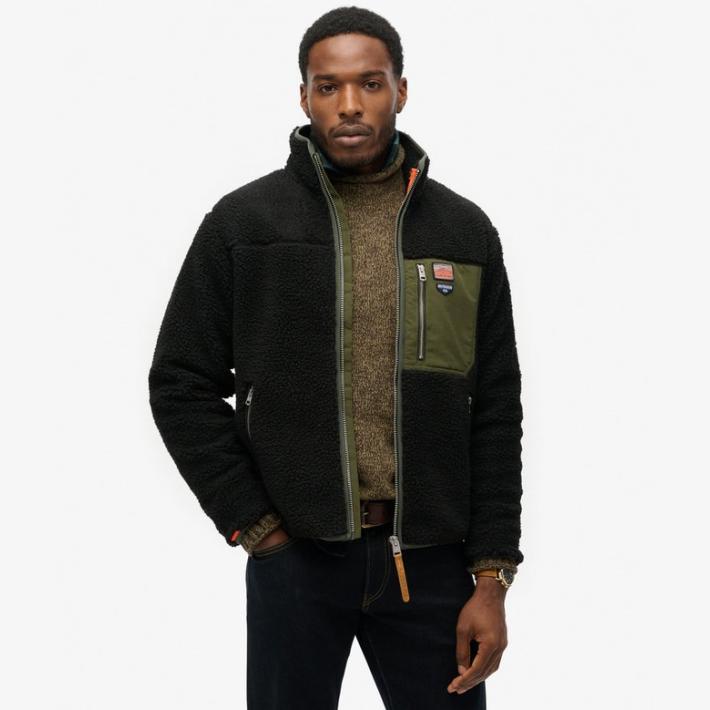 Chaqueta Superdry de borreguito Retro Vintage Black