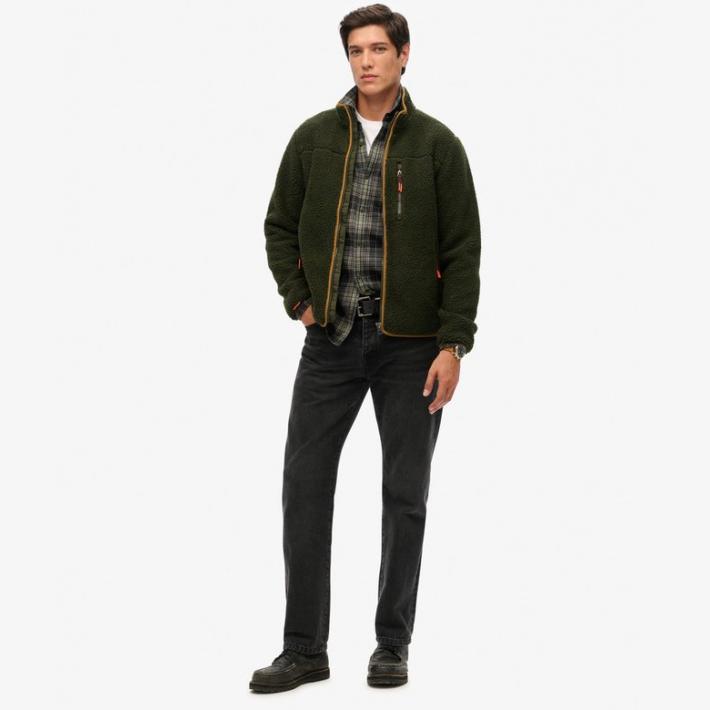 Chaqueta Superdry de Forro Polar Sherpa Outdoor olive green - Imagen 3
