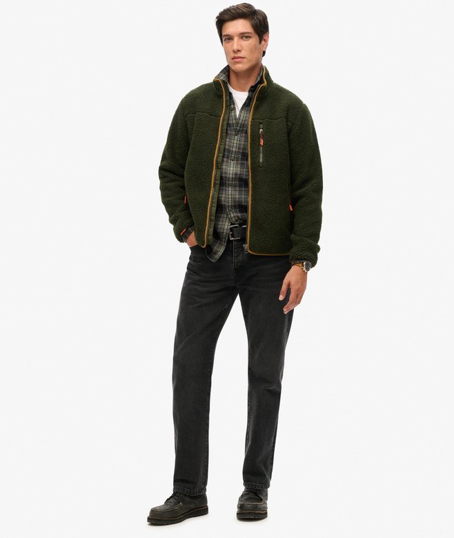 Chaqueta Superdry de Forro Polar Sherpa Outdoor olive green - Imagen 3