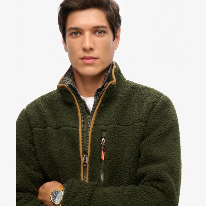 Chaqueta Superdry de Forro Polar Sherpa Outdoor olive green - Imagen 2