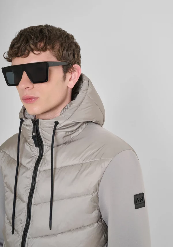 Chaqueta Antony Morato slim fit relleno eco y mangas de punto gris - Imagen 2