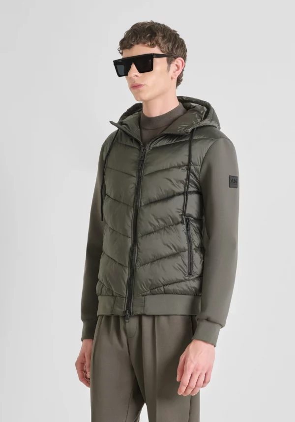 Chaqueta Antony Morato slim fit relleno eco y mangas de punto Kaki - Imagen 3