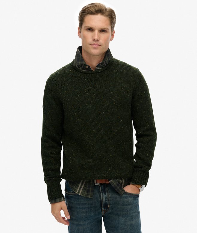 Jersey de punto Superdry Donegal Jumpers Green Donegal