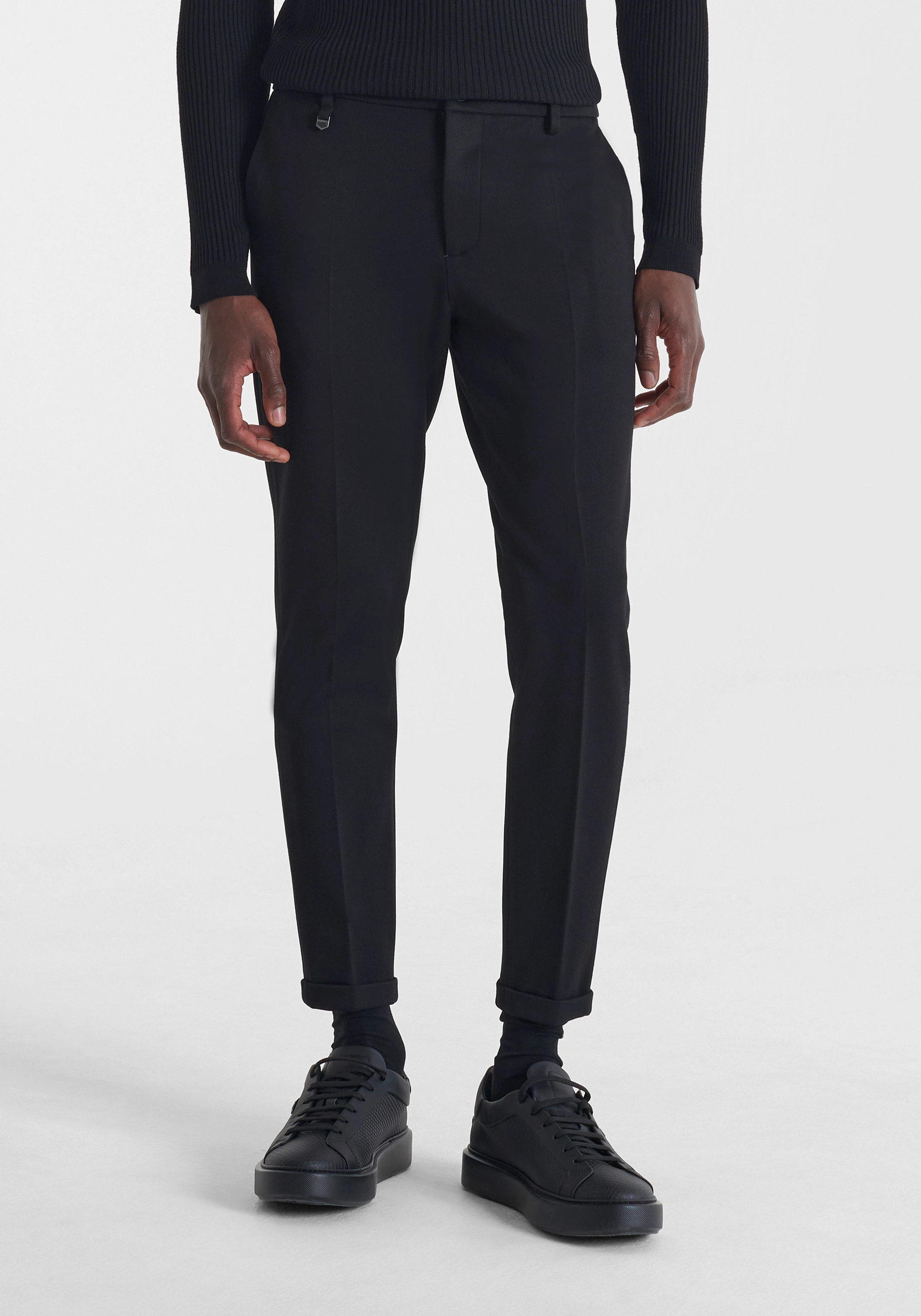Pantalón Antony Morato skinny fit «ASHE» en mezcla de viscosa elastico Negro
