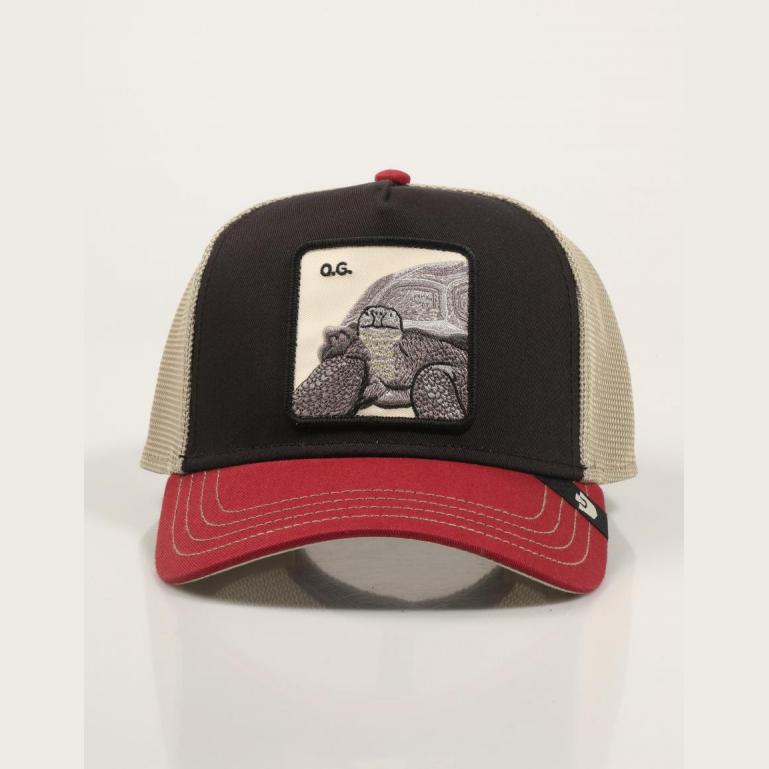 Gorra trucker tricolor Tortoise azul y roja de Goorin Bros