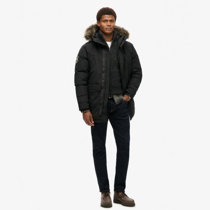 Parka Superdry de pelo sintético Everest Col. Negro - Imagen 2