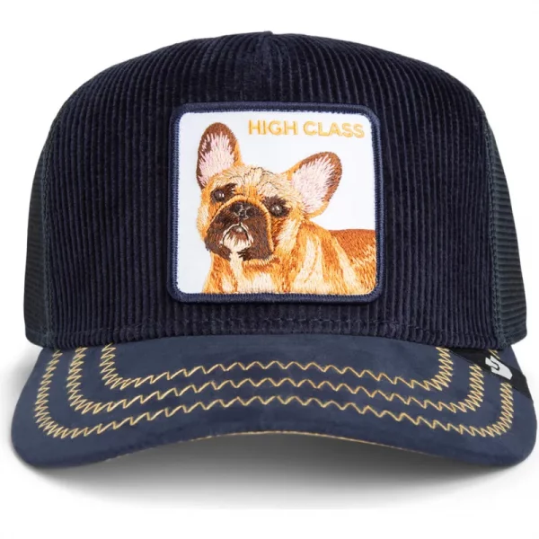 Gorra trucker azul marino perro bulldog francés High Class Remix The Farm de Goorin Bros. - Imagen 2