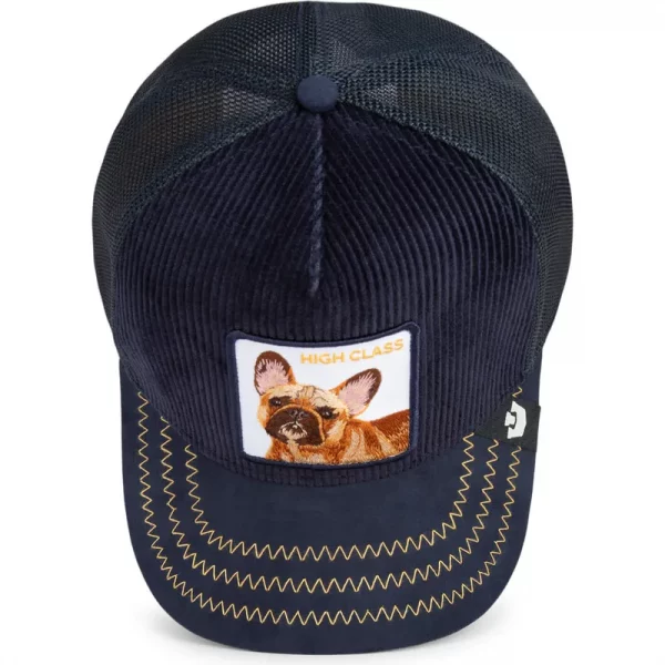 Gorra trucker azul marino perro bulldog francés High Class Remix The Farm de Goorin Bros. - Imagen 3