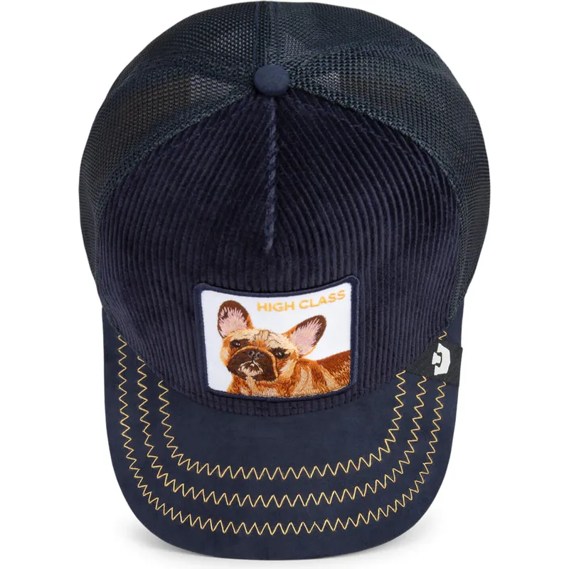 Gorra trucker azul marino perro bulldog francés High Class Remix The Farm de Goorin Bros. - Imagen 3