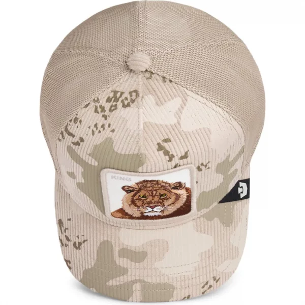 Gorra trucker beige león King Corduroy Camo The Farm de Goorin Bros. - Imagen 2
