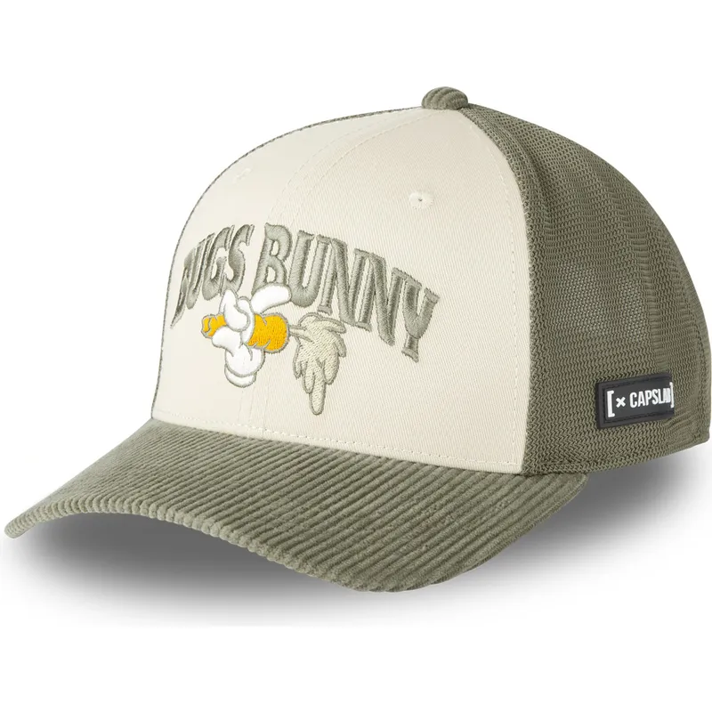 Gorra trucker beige y verde Bugs Bunny LOO12 HAN Looney Tunes de Capslab