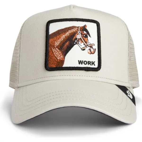 Gorra trucker blanca caballo Work Horse Grit The Farm de Goorin Bros. - Imagen 3