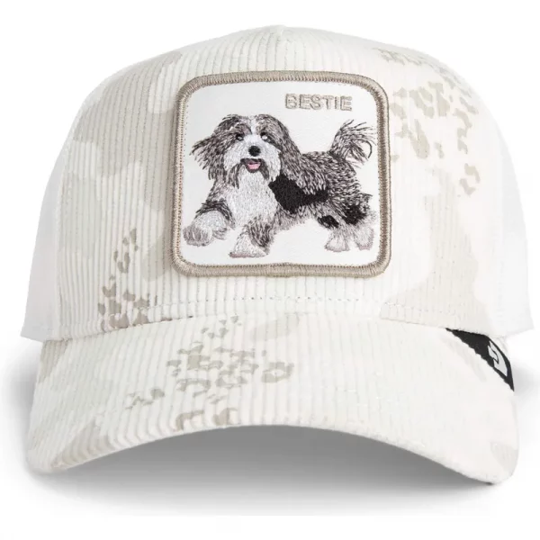 Gorra trucker blanca perro Bestie Corduroy Camo The Farm de Goorin Bros. - Imagen 3