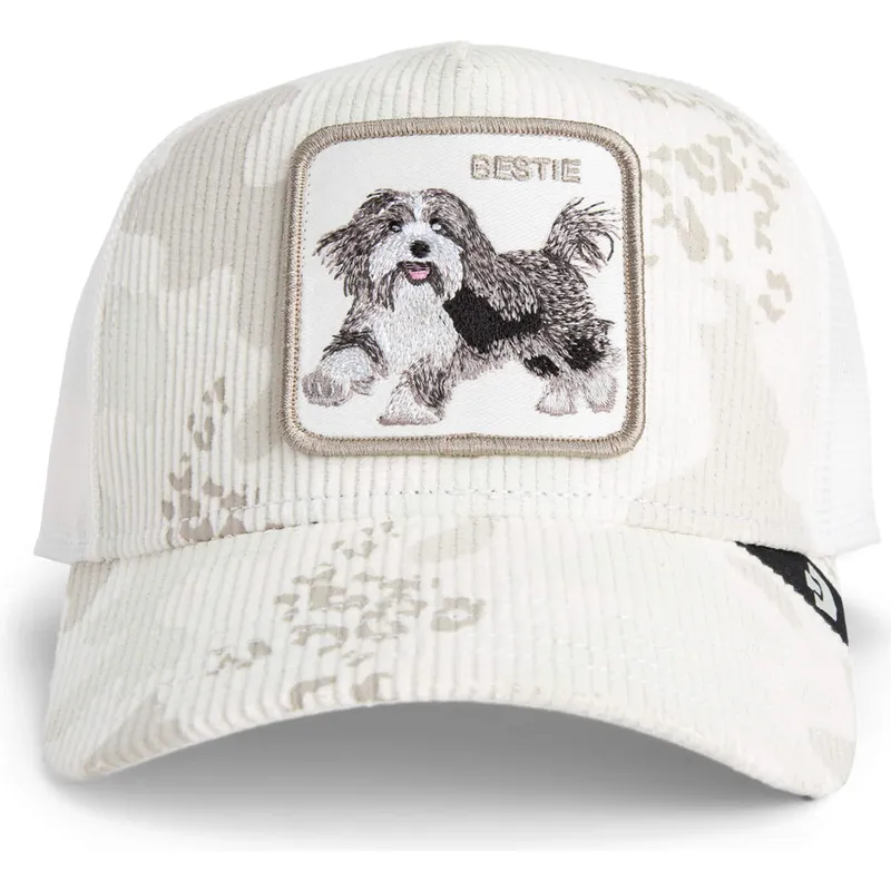 Gorra trucker blanca perro Bestie Corduroy Camo The Farm de Goorin Bros. - Imagen 3
