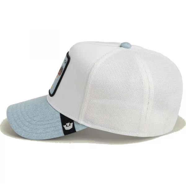 Gorra trucker blanca y azul águila Fly High Denim The Farm de Goorin Bros. - Imagen 2