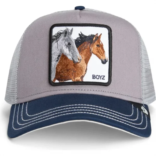 Gorra trucker gris y azul caballo The Boyz Sport The Farm de Goorin Bros. - Imagen 2