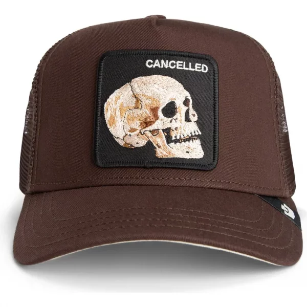 Gorra trucker marrón calavera The Cancelled Skull Grit The Farm de Goorin Bros. - Imagen 3